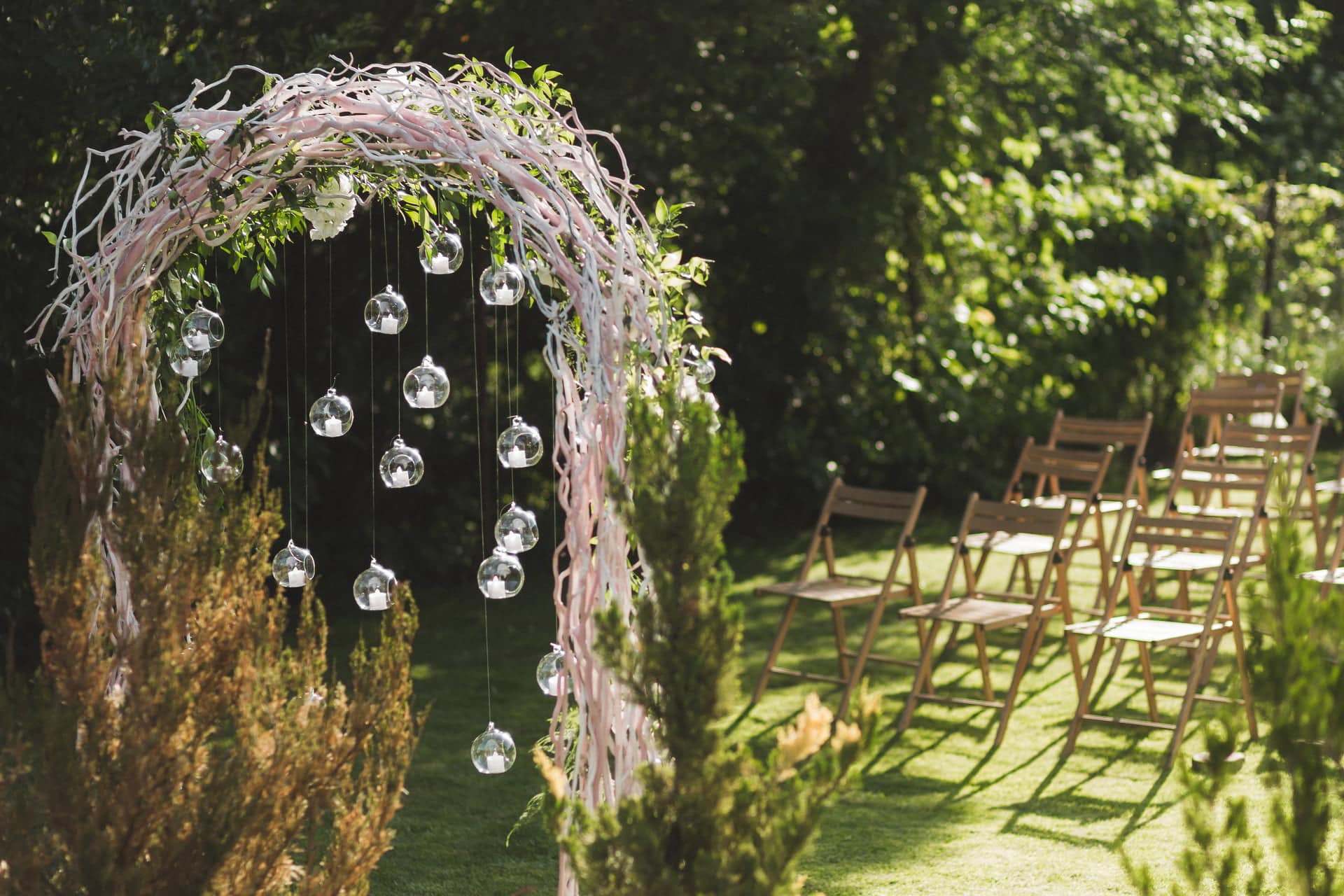 outdoor wedding venue with garden